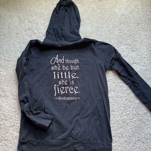 Girls Urban Smalls Lightweight Hoodie Sweatshirt Size Medium Black W/ Saying